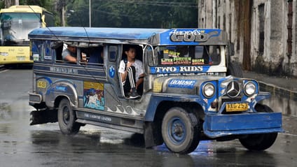 Jeepney driving in Metro Manila