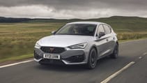 Cupra Leon hatchback front end dynamic