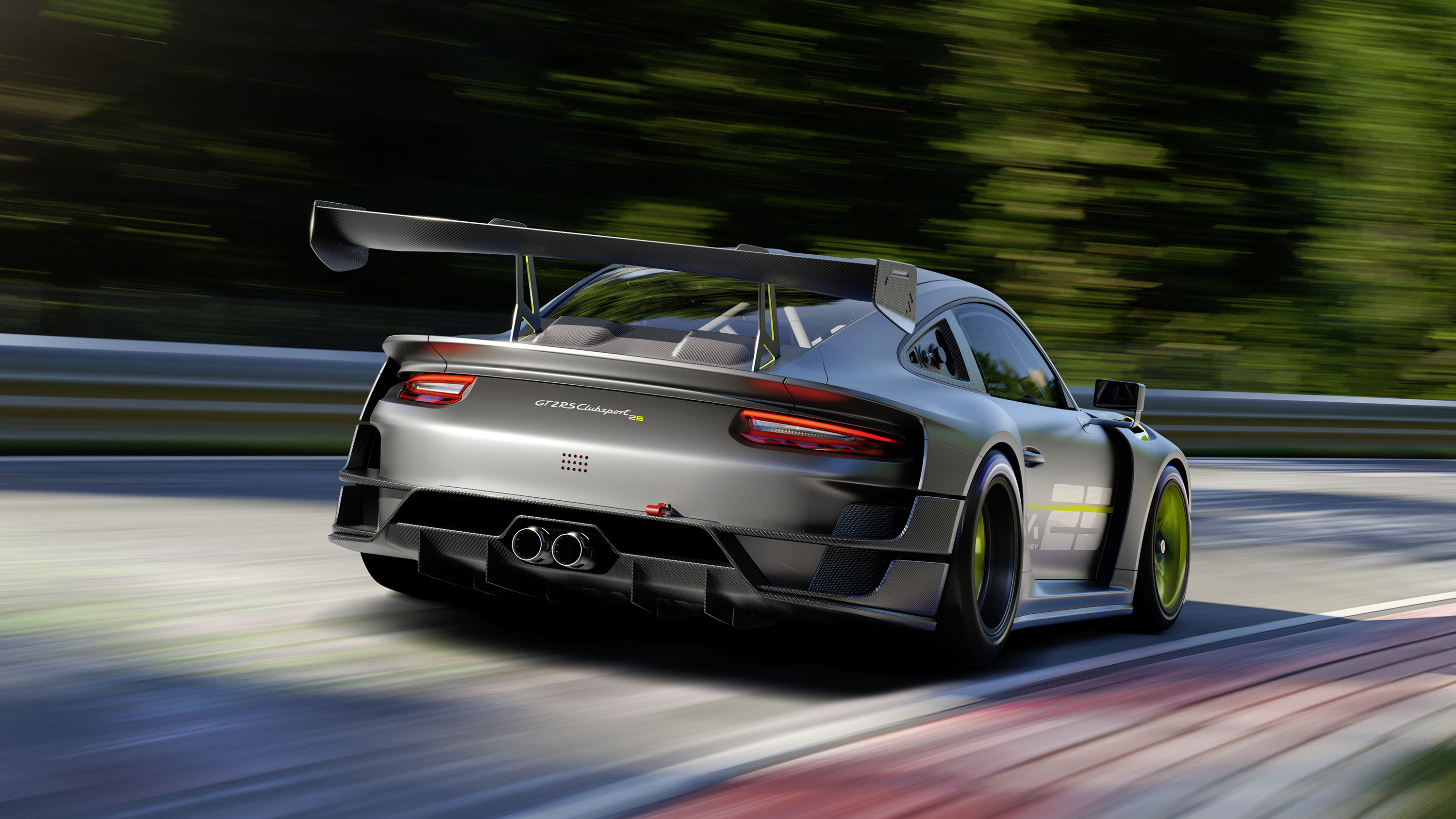 Porsche 911 GT2 RS Clubsport 25 rear wing and diffuser