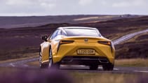Lexus LC500 coupe yellow rear view
