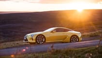 Lexus LC500 coupe yellow side profile