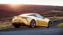 Lexus LC500 coupe yellow rear
