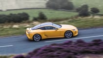 Lexus LC500 coupe yellow carbon roof