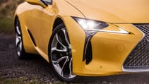Lexus LC500 coupe yellow front lights