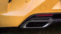 Lexus LC500 coupe yellow exhaust tips