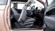 Fiat 500C with seat pushed forward