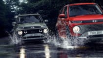 Hyundai Casper crossover splashing through water