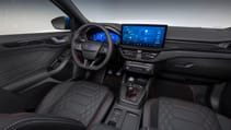 2021 Ford Focus blue hatchback interior dashboard seats