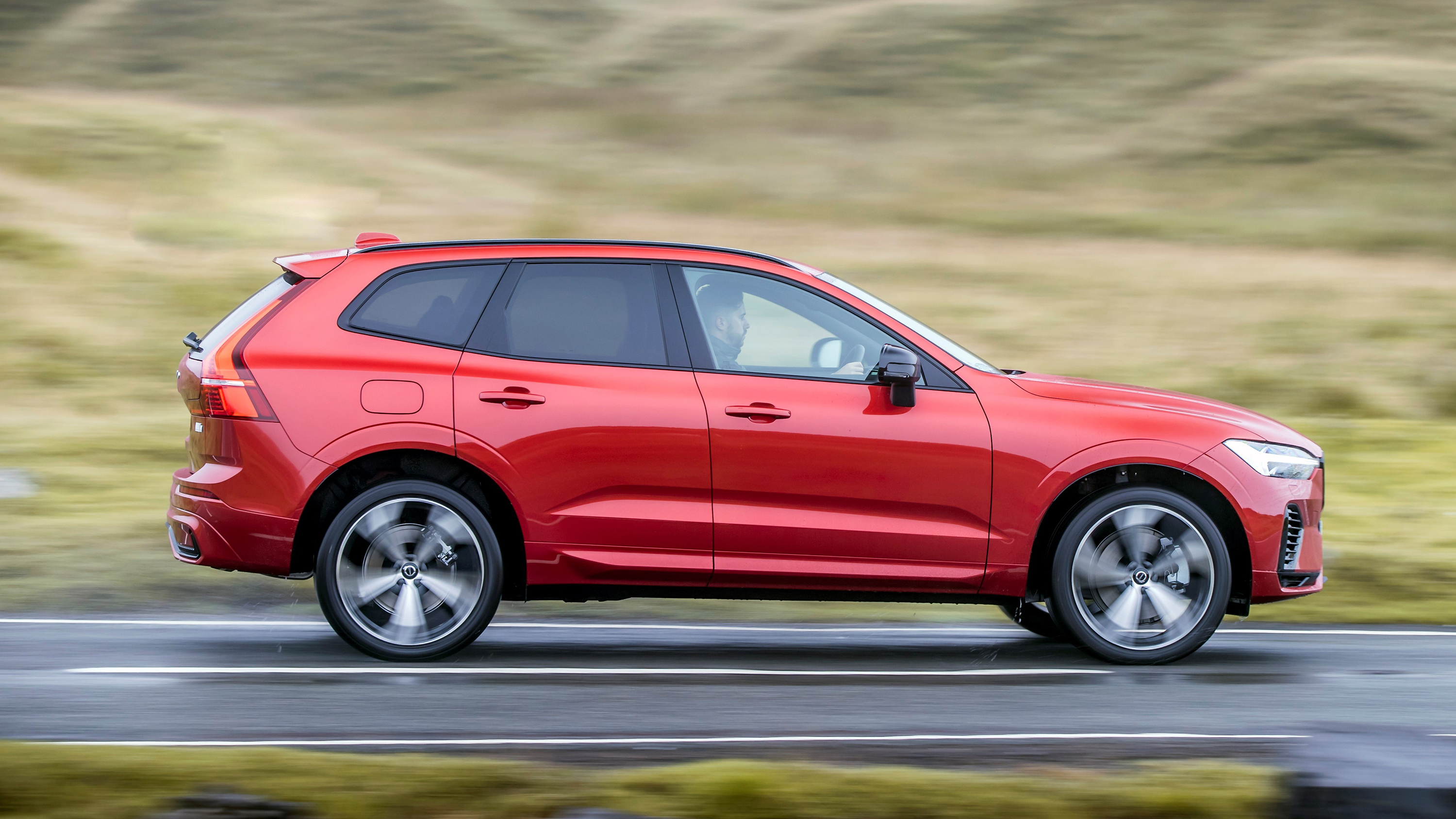 Volvo XC60 Recharge red side profile