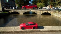 Toyota Mirai RC car and full-size Toyota Mirai