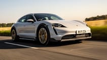 Porsche Taycan 4S Cross Turismo front end dynamic