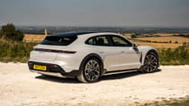 Porsche Taycan 4S Cross Turismo rear three quarters parked