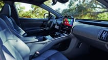 Toyota bZ4X electric car interior front seats