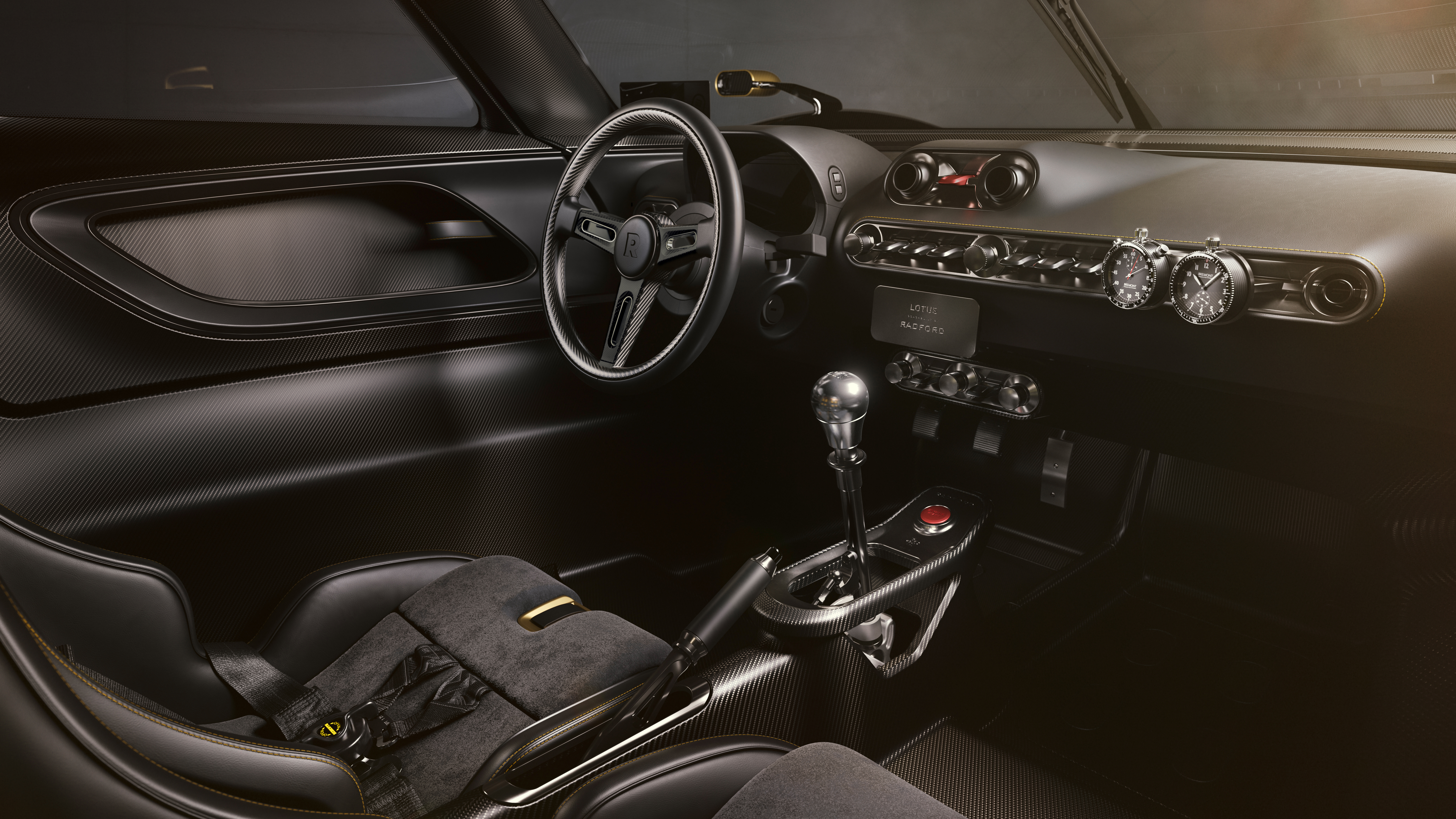 The Radford Lotus 62-2's interior is all exposed gear