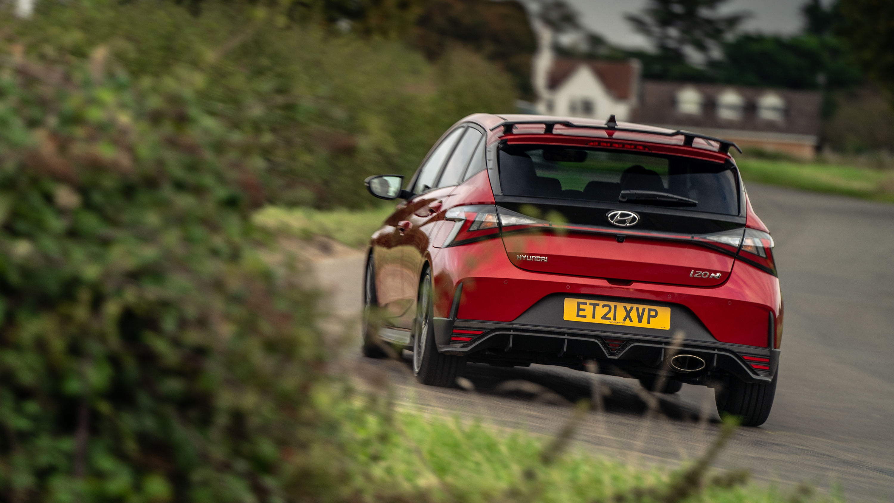 Hyundai i20N red cornering