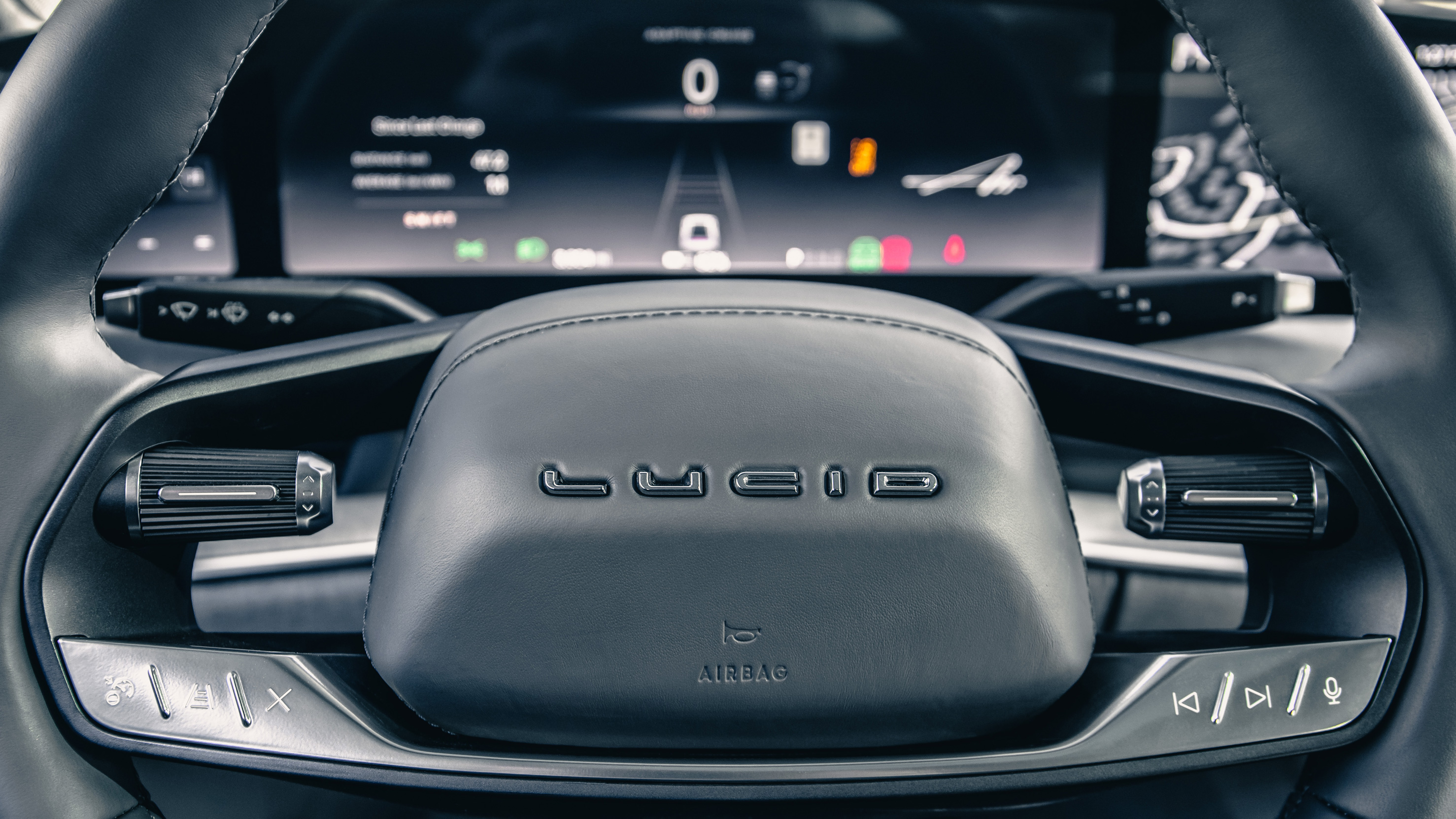 Lucid air outlet steering wheel