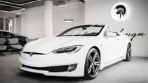 Ares Design Tesla Model S convertible front three-quarters
