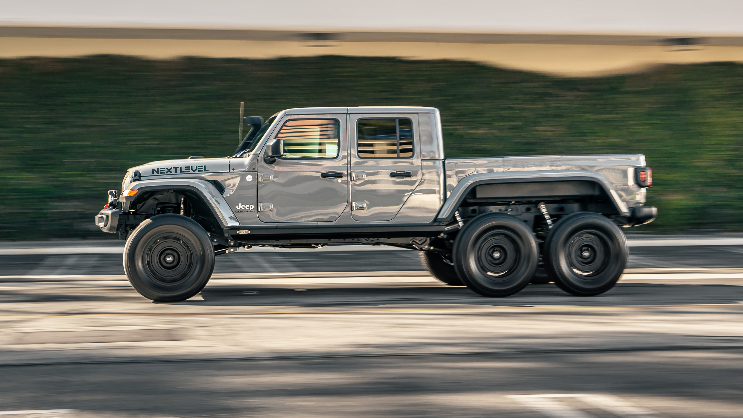 Next Level 6x6 review: ginormous six-wheeled Jeep Gladiator driven Reviews  2023 | Top Gear