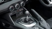 Mazda MX-5 convertible interior detail gearstick
