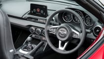 Mazda MX-5 convertible interior steering wheel