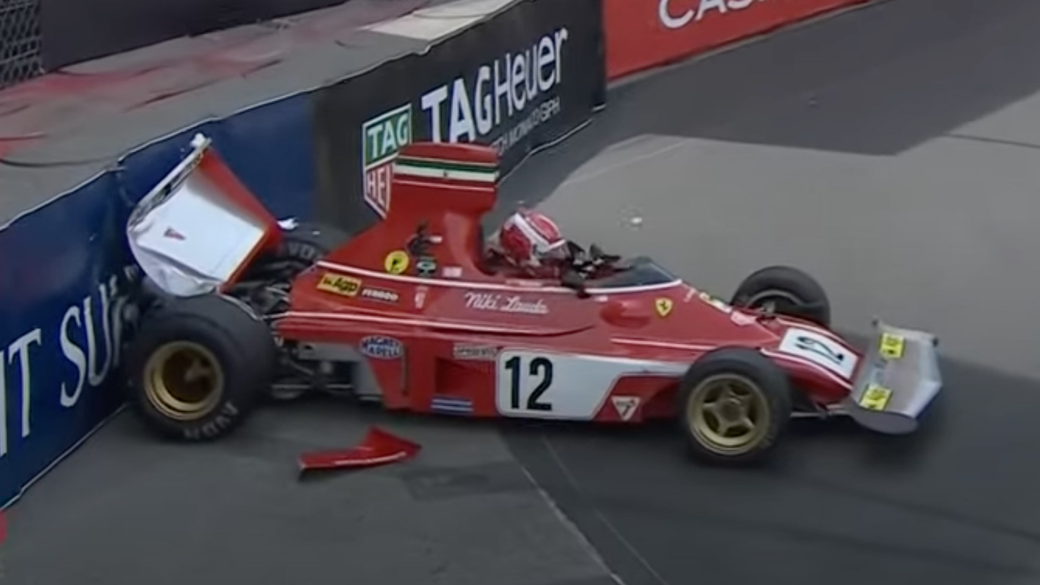 Whoopsie Charles Leclerc has crashed in Niki Laudas old Ferrari F1 car Top Gear