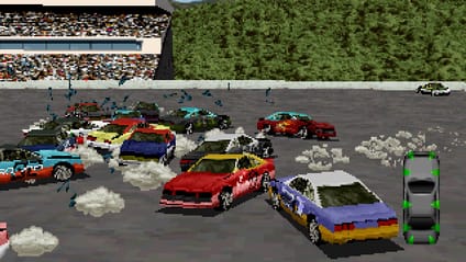 90s video game with cars