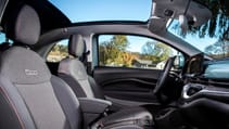 Fiat 500C interior roof open