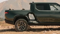Rivian R1T side view locker storage 
