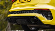 Audi RS3 saloon rear exhaust detail