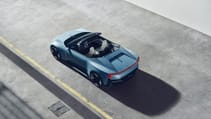 Polestar 6 aerial view roof down