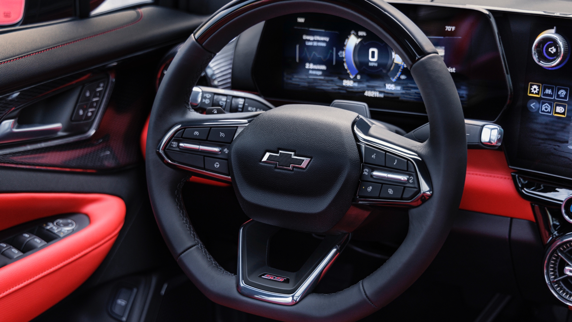 Close-up of Chevrolet Blazer EV dash, set to launch without Android Auto or Apple CarPlay