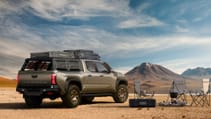 Toyota Tacoma with camper equipment attached