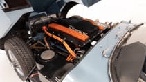 Static shot of Jag E-type's Electrogenic conversion kit