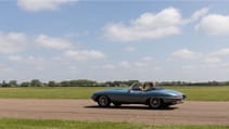 Driving shot of Jag E-type