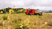 A 1977 Dodge Tradesman campervan restored and parked up