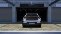 Prius 24h Le Mans Centennial GR Edition, static in pit garage, from rear