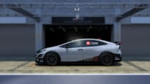 Prius 24h Le Mans Centennial GR Edition, static in pit garage from side profile