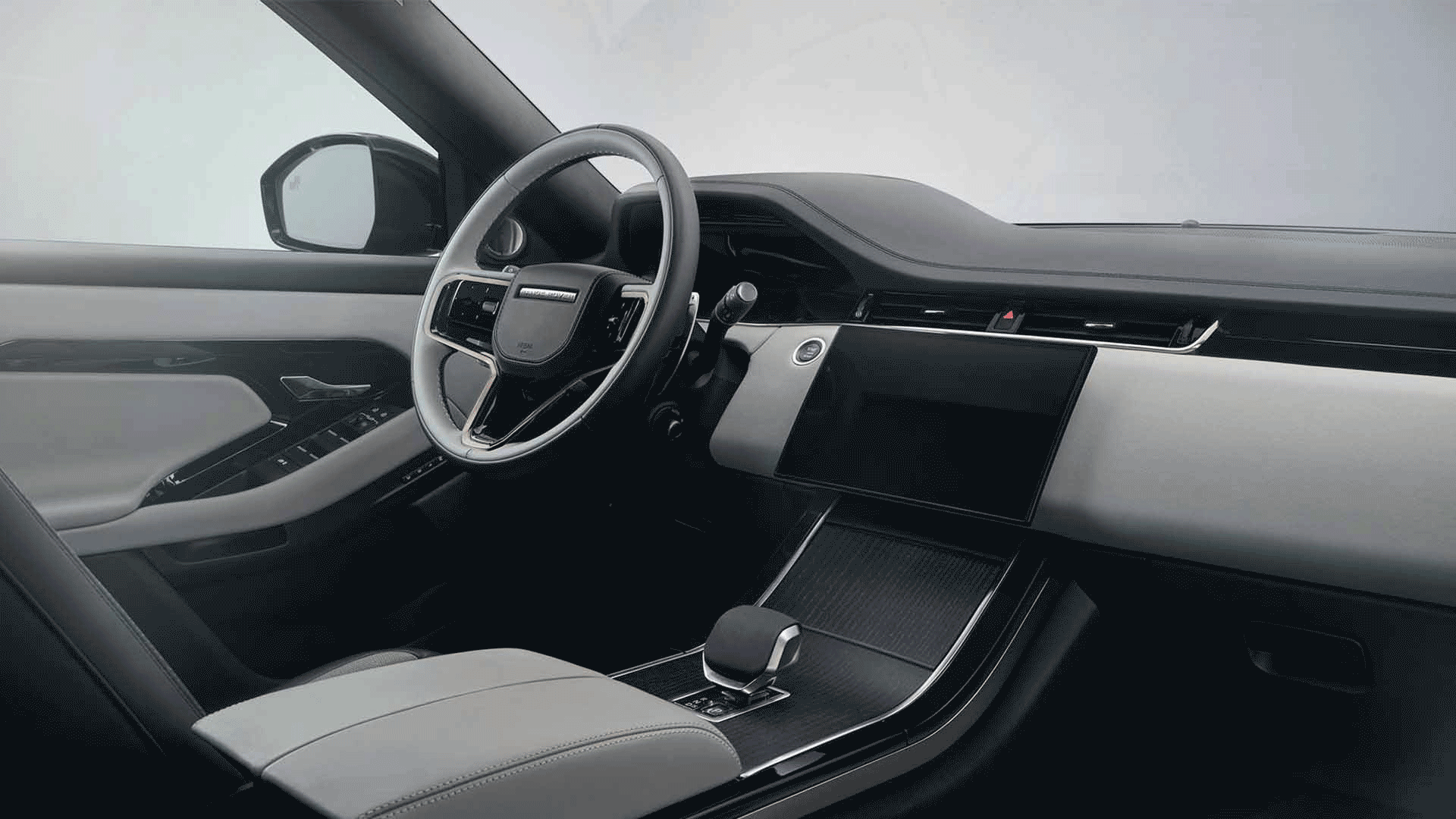 Shot of dash with minimalist design in Range Rover Evoque