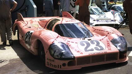 Porsche Pink One sitting on grid walk