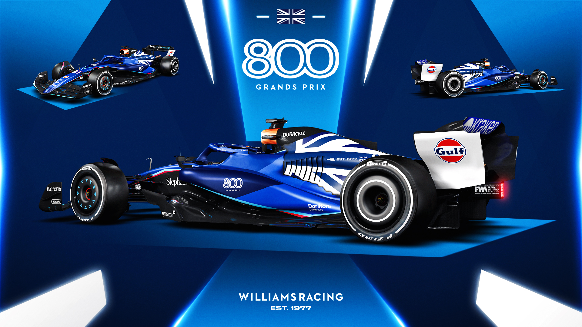 Williams is marking its 800th F1 race with a Union Jack livery… Top Gear