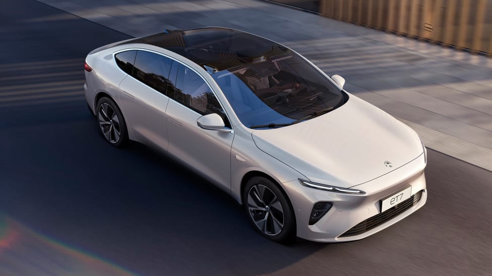 Driving shot of Nio ET7 which will feature big 150kWh battery
