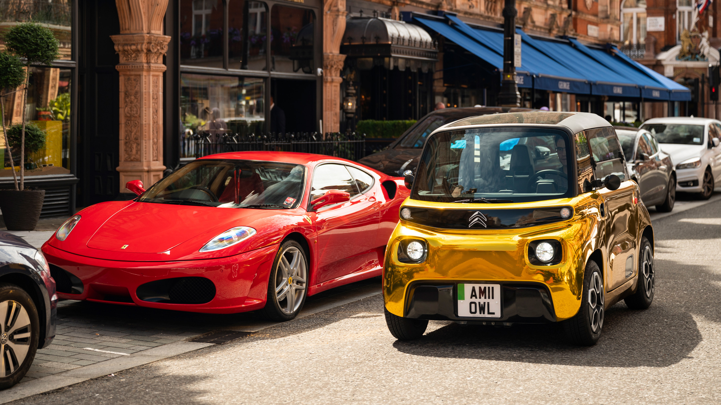 Are you mortified or impressed by this gold-wrapped Citroen Ami