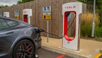 Tesla Model S Plaid Supercharging