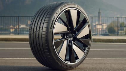 A Hankook tyre on the roadside 