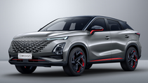 Omoda 5 in static shot in studio, three-quarter front