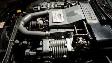 Close up of the Aston Martin V8 Vantage V550 engine bay