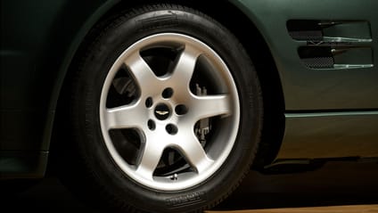 Close up of the wheel on Aston Martin V8 Vantage V550