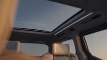 Interior shot of panoramic sunroof in the Volvo EM90