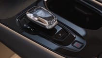 Interior shot of transmission, close up, in the Volvo EM90