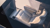 High angled shot of interior rear seats in Volvo EM90